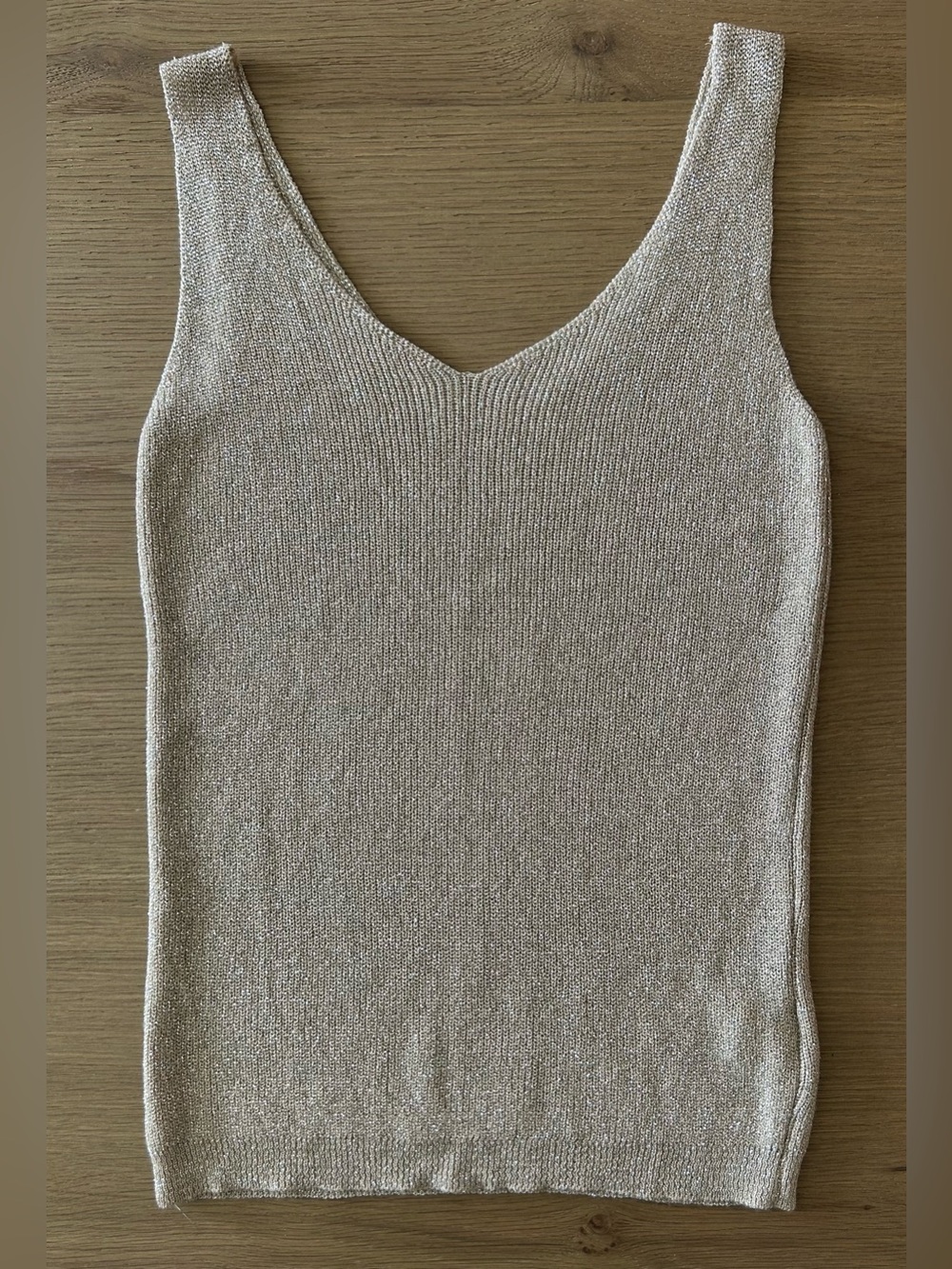 Made in Italy Gold Metallic Knit Tank Top